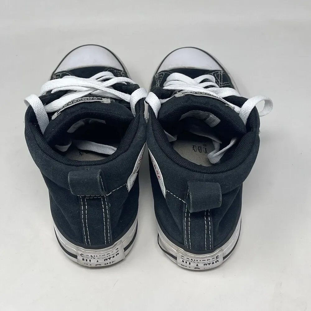 Converse All Star Mid Top Shoes Kids Size 3 Black Canvas Sneakers